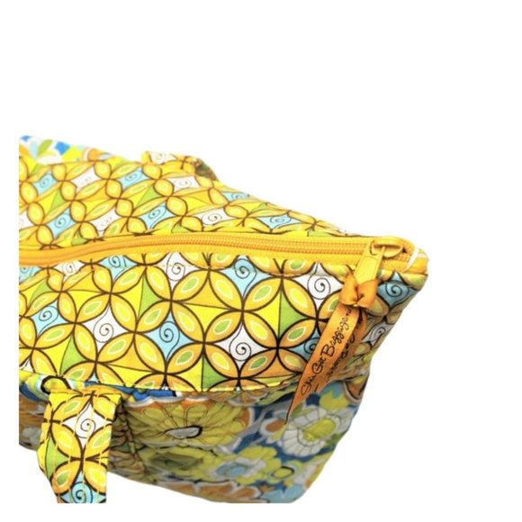 She's Got Baggage Large Yellow Print Multi-Pocket Sunflower Tote Bag - Picture 9 of 16